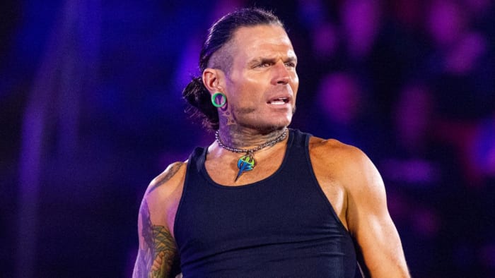 Close-up of Jeff Hardy at a WWE event